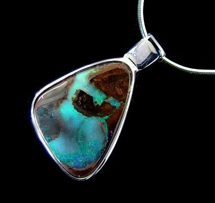 Boulder opal pendant from the Winton opal fields Boulder opal designs pendant Winton opal fields