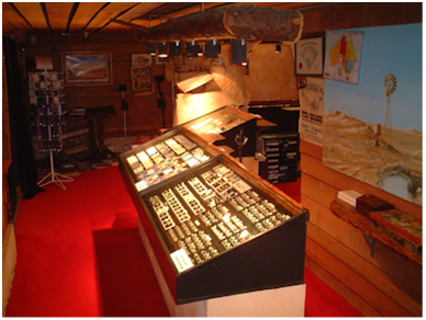 'Underground" opal shop at the old Opal Miner's Hut at Tweed Heads, Australia